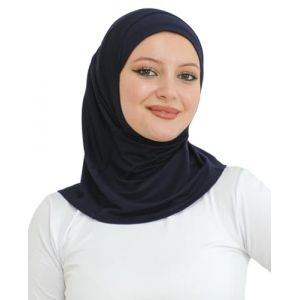 Prien Hijab De Sport Pour Femme, Turban En Coton Musulmane, Foulard Doux, Robe De Priere Bonnet &Agrave; Porter, Vetement Islamique Pour Voile Echarpe, Abaya Islam (Bleu Marine) (Prien Online (FR), neuf)