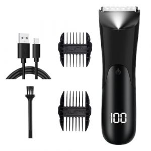 Tondeuse À Barbe Pour s - Appareil Portable Rasage,Tondeuse Intime Rechargeable Affichage LCD pour Zone Intime Corps Visage Rasage Précision (tongyufei, neuf)