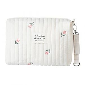 Youihom Sac a Langer Bébé Trousse à langer Mini Fourre-tout Sac à Main Maman Sacs à Langer Portable Poussette Shopping Voyage Poches de Rangement Beige Organiseur Enfant Fille Garcon Cadeau (tulip) (Nordic Decor, neuf)