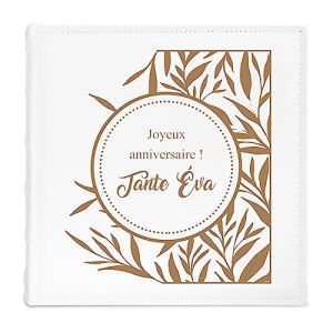 Maverton Album à 500 Photos avec couverture à personnaliser pour couples - Livre Photo pour parents - Album photo en cuir blanc pour grands parents - pour amis - souvenir - joyeux anniversaire (MAVERTON, neuf)