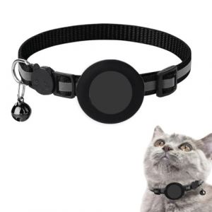 HABNI 2 Pack Collier Chat Airtag, Collier Gps Chat, Avec cloche, Réfléchissant GPS Chat avec Anti étranglement,Réglable,GPS Airtag Non Inclus, Noir (XIANXIAN LI, neuf)