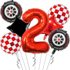 Balloon Anniversaire Voiture 2 Ans,Ballons de Course pour Voiture,Deco Anniversaire Cars 2 Ans,ballon Anniversaire 2Ans,Kit ballons Anniversaire 2Ans,Décoration d'Anniversaire Ballon pour Enfant (LIEYUEYU LIMITED, neuf)