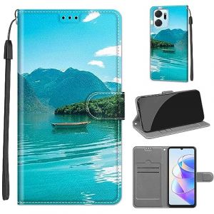 SIENIANLINE Coque pour Honor X7A, Coque Honor Play 7T,Etui Protection Housse Premium en Cuir de Portefeuille en Cuir Fermeture Magn&eacute;tique Flip Case pour Honor X7A / Honor Play 7T (DIKAS, neuf)