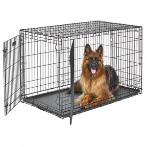 MidWest Homes for Pets 1648DDU Cage Life Stages pliante pour chien, modèle amélioré de taille XL à double porte en métal de 122 cm, chien de taille XL, noir (Trendium Store, neuf)