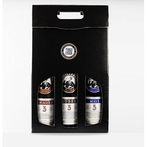 Beylerbeyi - Coffret Raki Göbek + Teragold + Mavi 100cl x 3 | Eau de Vie Turque Aromatisée à l'Anis - 100% Raisins Frais - Sans Sucres Ajoutés | Triple Distillation - Volume d'Alcool 45% (BEYIM, neuf)