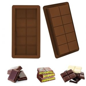 JAONLD 2 Pi&egrave;ces Moule Chocolat Silicone Peut Contenir 10 Barres de Chocolat Moules &agrave; P&acirc;tisserie,Carr&eacute; Vert Fonc&eacute; Moule Bonbon pour les Bonbons,les Gel&eacute;es,les Chocolats Carr&eacute;,DIY G&acirc;teau,Glace,Pudding (Jaon Ldaw, neuf)