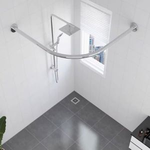 Cammeciso L Forme Tringle &agrave; Rideau de Douche,Barre de Douche Angle Universelle,Barre de Douche Angle Extensible pour Baignoire,pour Salle De Bain,Baignoire,Magasin De V&ecirc;tements. (Cammeciso, neuf)