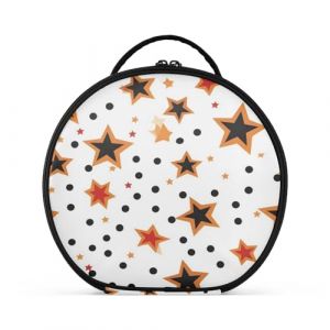 &Eacute;toile Blanche Art Cr&eacute;ativit&eacute; Trousse Sac Cosm&eacute;tique Circulaire de Maquillage Pochette Sacs avec Cloisons Amovibles pour Voyage Filles (HULAHULA, neuf)