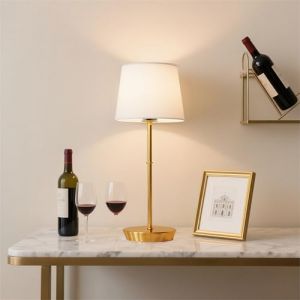 Yinglap Lampe de Table Sans Fil, 5000mAh Lampe de Chevet Sans Fil Rechargeable avec Ampoules RGB Magnétiques Dimables et Télécommande, LED Lampes Tactile pour Chambre Chevet Salon Restaurant (Laiton) (Fzcairong, neuf)