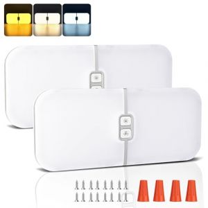 MERTTURM Plafonnier LED 12V Camping Car, &Eacute;clairage Voiture Interieur 1800LM Super Lumineux et Fin, 3 Couleurs de Lumi&egrave;re&Luminosit&eacute; R&eacute;glable, Plafonnier Camping for Car Fourgon Remorque Bateau(2PCS) (MUYO DIRECT, neuf)
