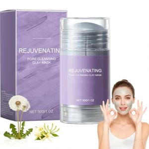 Pore Cleansing Mask Stick, Masque Argile Nettoyant Pores Stick, Sticks Anti-Points Noirs Soin Visage, Soin Hydratant Deep Cleaning, Masque Argile Contr&ocirc;le du S&eacute;bum pour Peaux &agrave; Pores Apparents (1pcs) (Raevior, neuf)