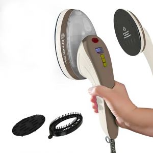 EFFEKTIV D&eacute;froisseur Vapeur Vertical 1050X &ndash; 1800W &ndash; D&eacute;froisseur &agrave; Main Portatif, Vapeur Continue, R&eacute;servoir 250 ml, 4 Modes LED Digital, Semelle C&eacute;ramique, Auto-Arr&ecirc;t, C&acirc;ble 3 m &ndash; Marron (Textiler Industries, neuf)