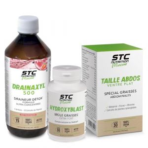 STC NUTRITION - Pack Perte de Poids Express - Drainaxyl® 500 Fruits Rouges + Hydroxyblast® + Taille Abdos Ventre Plat + - Elimination & Drainage - Brûle graisses extra-fort - Programme 45j (Parabio Santé, neuf)