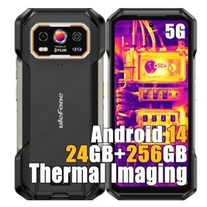 Ulefone Armor 27T Pro Thermal 5G Smartphone Portable Incassable, 24Go+256Go Android 15 T&eacute;l&eacute;phone D&eacute;bloqu&eacute;, Imagerie Thermique + 64MP, 6.78" FHD+, 10600mAh Smartphone Etanche, 4G LTE 5G NFC OTG GPS (TOSTINI S.R.L., neuf)
