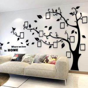 Purekay Stickers Muraux Feuilles de Arbre, Cadre de Photo 3D DIY Grand Autocollant Mural Arts D&eacute;coration de la Maison pour Chambre, Salon Cadeau Bureau, Fond de Canap&eacute; (Noir Droit, L) (Purekay, neuf)