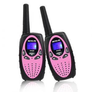Retevis RT628 Talkie Walkie Enfants, Longue Port&eacute;e VOX Verouillage du Clavier Enfant Jouet Cadeaux pour Anniversaire et Vacance, Facile &agrave; Utiliser pour Camping, Randonn&eacute;e(1 Paire, Rose) (RetevisDirect, neuf)
