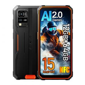 Blackview BV4800 SE Android 15 Téléphone Portable Incassable, 4G Ruggedisé Débloqué 12GB+64GB/2To, Écran 6.56'' 90Hz,16MP IA, IP69K Résistant à l'eau Smartphone,3 Slot/GPS/NFC/OTG/FM/Gemini AI 2.0 (TOSTINI S.R.L., neuf)