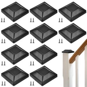 HEKOBAG Lot de 10 Capuchon de Poteau de Cl&ocirc;ture, Capuchon de Poteau Carr&eacute; 9.5x9.5cm, Capuchon pour Poteau de Cloture en Plastique, Capuchon de Cloture avec 20 Vis pour Poteaux en Bois, Poteaux de Pont (LYDIA LTD, neuf)