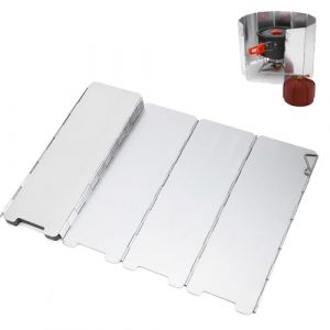 Pare-vent 14 Panneaux en Aluminium pour R&eacute;chaud de Camping,Pare Vent Rechaud Gaz Pare-Brise De R&eacute;chaud De Camping Portable avec Pochette de Transport pour Camping Randonn&eacute;e et Pique-niques (DeepSeed, neuf)