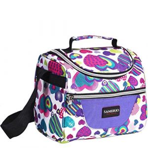 Femme Sac Isotherme R&eacute;utilisable Lunch Tote isol&eacute; Lunch Box pour les Enfants Fille Sac Isotherme Repas Portable Avec bandouli&egrave;re r&eacute;glable pour Voyage Camping Pique-nique Travail Boulot (Violet) (Aaflying, neuf)
