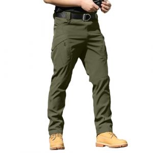 Pantalon Tactique Homme Cargo Treillis Militaire Randonnée Chasse Pantalon de Travail Pantalon Cargo Homme Tactique Combat Stretch Extensible Séchage Rapide (Pas de Ceinture) (PINTUTU SEXY, neuf)