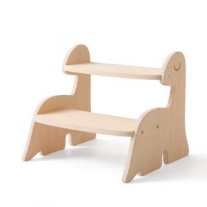 Promise Babe Tour d'apprentissage Bois 2 étapes Enfants,Contre Étagère Armoire Dinosaure Tabouret Enfant Meuble Animal Dino Bois Tabouret Bébé Petite Chambre Salle Bain Cuisine WC (Dino Step Stool) (Best for baby, neuf)