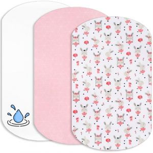 Lovely Hippo Draps Housses Cododo + 1 Alèse Protège Matelas Compatible Iora Cododo - Drap Housse Cododo 100% Coton - Alèse 100% Imperméable (Danseuse Rose, 60 x 80 cm) (VRC Products France, neuf)