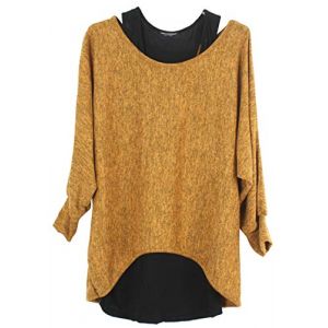 Emma & Giovanni - Top &agrave; Manche Longue (2 pi&egrave;ces) - Femme (FR - XL, Moutarde) (PZ Diffusion, neuf)
