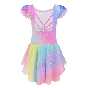 Arshiner Robe Tutu de Ballet pour Filles V&ecirc;tements de Ballet pour Enfantss Costume de Ballet en Coton Body de Danse Arc-en-Ciel avec Jupe Tutu en Mousseline de Soie 3-4 Ans (Arshiner Store, neuf)