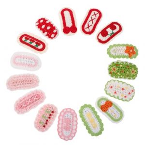 WEKADRIN 15 Pièces Pinces à Cheveux Fleurs Tricotées Main Laine Crochetée Accessoires Doux et Légers pour Filles et Tout-petits Barrettes Colorées pour Fêtes Sorties et Événements Festifs (CIUUNIG, neuf)