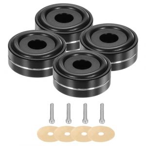 QUARKZMAN 4 Pcs Coussin D'Isolation Pour Subwoofer, 40x15mm Pieds D'Isolation Pour Enceinte Pointes D'Isolation Pour Enceinte Plateau Tournant Coussin D'Isolation Pour Moniteur, Vis M4 Noir (QUARKZMAN, neuf)
