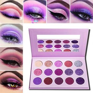 Palette Ombre à Paupières Violettes Afflano Palette Maquillage Fards Ombres à Paupières Teinte Dégradé de Violet,Fard À Paupière Palette Maquillage Yeux Rose Cuivre Shimmer Mat Pigmenté 15 couleurs (Afflano Direct, neuf)