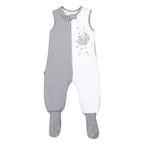 TupTam Gigoteuse Bébé Hiver avec Pieds et Jambes, certifiée OEKO- TEX, 2,5 TOG, Unisexe, Ours sur la lune/gris, 80-86 (LotteStyle, neuf)