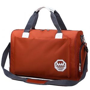 YDFYX Sac de Voyage Pliant de Grande Capacité, Léger de Portable Sac de Voyage Homme Femme Week-End Sacs de Sport Convient pour Sports de Plein air, Voyages, randonnée, Camping (Orange) (YDFYX, neuf)