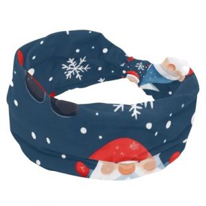 Large bandeau &eacute;lastique pour femme - Joli P&egrave;re No&euml;l - Cloche de No&euml;l - Flocon de neige - Turban antid&eacute;rapant pour entra&icirc;nement, yoga, sport, course &agrave; pied (Galens, neuf)