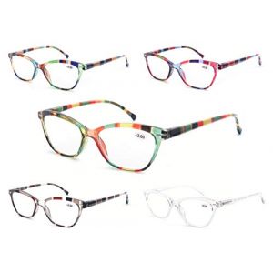 MODFANS Lot de 5 Lunettes de Lecture 3.5 Femmes,Lunettes Loupe Monture Legere Branches a Ressort,Lunettes de Vue 5 Paires Couleur Melangee (MODFANS-US EYEWEAR, neuf)