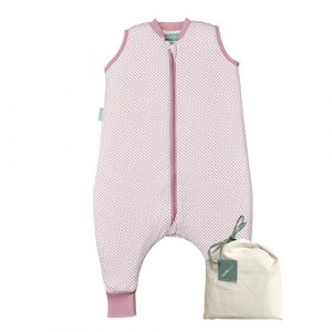 molis&co. Gigoteuse a Pied - Gigoteuse Bébé Tog 1-100% Coton (Oeko-TEX) - Coton Turbulette Gigoteuse Longueur Ajustable (120-130 cm) pour Garçon en Fille - Vichy Pink (Molis&Co, neuf)