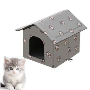Niche d'extérieur pour chat - Pour l'extérieur - Résistante à l'hiver - Imperméable - Lavable - Résistant aux intempéries - Avec rideau transparent amovible (CARS TRUCKS ONLINE, neuf)