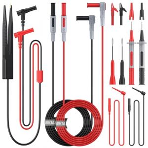 BINTA Kit de C&acirc;bles de Test 11PCS Accessoire C&acirc;ble de Test pour Multim&egrave;tre &Eacute;lectrique Sondes de Multim&egrave;tre Professionnel Rempla&ccedil;ables Kit de Cordons de Test &Eacute;lectriques pour Testeur Circuit Tension (BTN-eu, neuf)