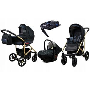 BabyLux&reg; Enfant Poussette Combin&eacute;e Set 4 en 1 - Largo - incl. Nacelle, Canne, Si&egrave;ge de voiture, ISOFIX Base - Si&egrave;ge Auto - Landau B&eacute;b&eacute; - avec Sac &agrave; langer, Habillage pluie etc. (BabyLux-shop, neuf)