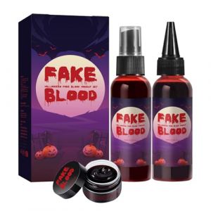 Faux maquillage de sang - Maquillage de sang d'Halloween portable et pratique de 160 ml - Maquillage de sang de zombie, effet spécial, peinture de sang de scène lavable pour vêtements, mariée zombie, (weaduel, neuf)