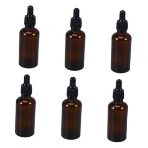Beavorty 6pi&egrave;ces Flacons Verre Avec Pipette Bouteilles Pratiques Pour Huiles Essentielles Et Cosm&eacute;tiques Flacons De Verre Avec Bouchon Noir (T Innovation&middot;HX, neuf)