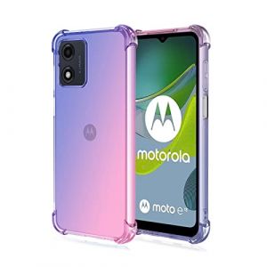 RankOne Coque de T&eacute;l&eacute;phone Convient pour Motorola Moto E13 (6.5" inches) Transparent TPU Silicone D&eacute;grad&eacute; de Couleur Case - Bleu Rose (Rankone, neuf)