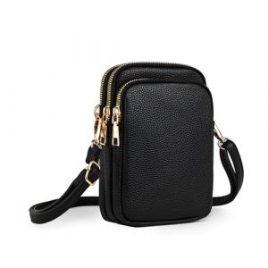 Casecond Sacs Bandouli&egrave;re Femme Petit Sac T&eacute;l&eacute;phone Portable Crossbody Mini Pochette en PU Cuir Porte Portefeuille Sac &agrave; Main Sangle Sacoche pour iPhone 16 Pro Max Samsung S24 Xiaomi BIS zu 7.5" Noir (Erlesw, neuf)