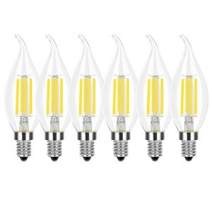 HUAMu Ampoule Flamme LED E14 Dimmable, 6W Equivalent &agrave; Ampoule Halog&egrave;ne Incandescente 60W, Blanc Froid 6500K, Flamme Bougie LED encastrable, 360&deg; Faisceau, 600lm, IRC>80, Lot de 6 (HUAMu, neuf)