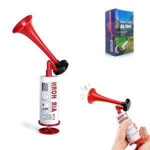Corne de Brum Manuelle,Trompette Supporter,Klaxon S&eacute;curit&eacute; Bateau,Horn Pompe &agrave; Air pour Chasse,&eacute;v&eacute;nements Sportifs,Football,Alarmes,F&ecirc;tes (Rouge) (Lancen-EU, neuf)