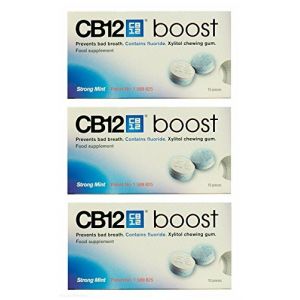 Multibuy 3x CB12?Boost Sugar Free Strong Mint Chewing Gum 10 Pieces by CB12?? (KEMFITT, neuf)