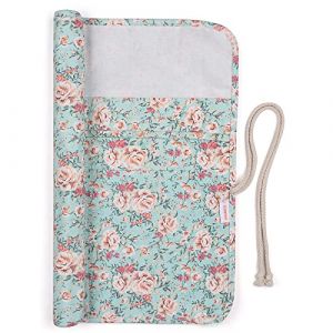 Coopay Étui de rangement pour aiguilles à tricoter de 35,6 cm, grand étui de rangement pour aiguilles à tricoter droites extra longues, sac de rangement pour fleurs, avec 20 emplacements, toile (YutongTech, neuf)