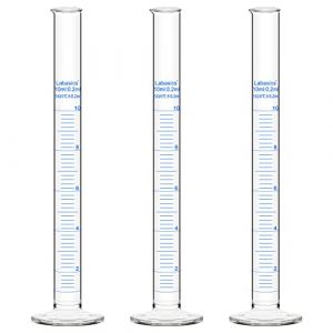 Labasics Verre Cylindre Gradu&eacute; (3-Paquet) 10 ml, Graduated Cylindre en Verre Borosilicat&eacute; Cylinder de Mesure &Eacute;prouvettes Cylindriques (J&D Tech FR, neuf)
