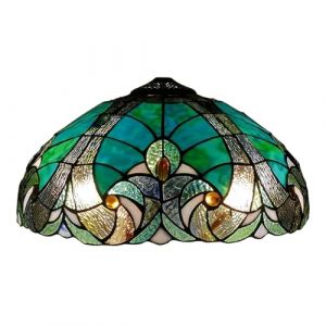AIBOTY 16 Pouces Baroque Abat-Jour Remplacement Seulement Grands Abat-Jour de Style Tiffany, Lampe en vitrail Vintage chemin&eacute;e adapt&eacute; pour Lampes de Table lampadaires Suspension lumi&egrave;re,Vert (QQXIEUK, neuf)